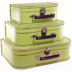 apple green paper suitcases