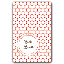 red polka dots bookplates