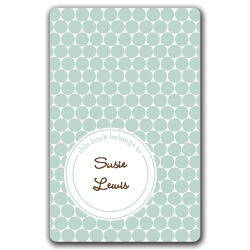 slate polka dots bookplates