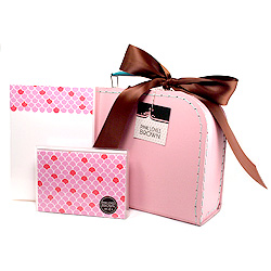 pink scallops suitcase set