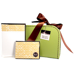 mustard zigzags suitcase set