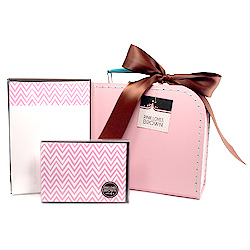 pink zigzags suitcase set