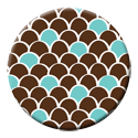 brown scallops pocket mirror