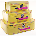 yellow paper suitcases