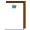 teal monogram stationery
